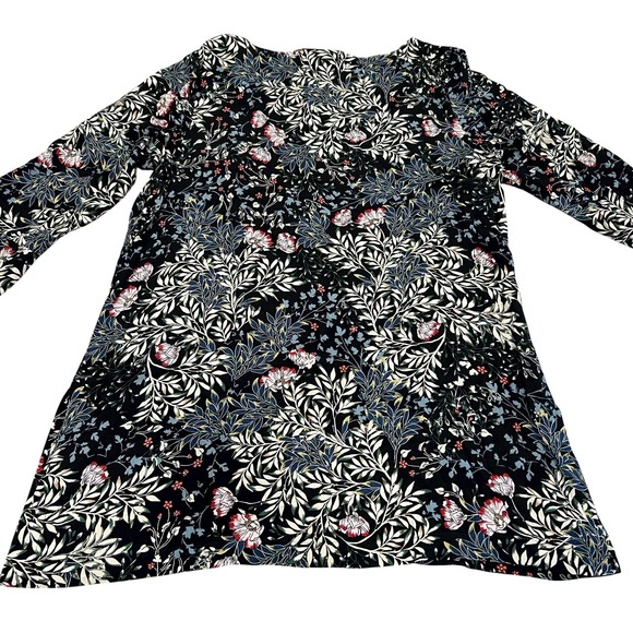 J.Jill Luxurious Midnight Vines Boat-Neck Tunic Top Sz Medium Relaxed Fit Floral - Picture 4 of 10